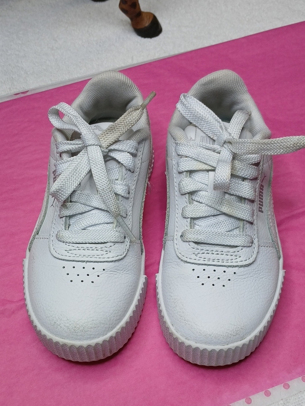 Puma Kids White Lace-Up Sneakers
